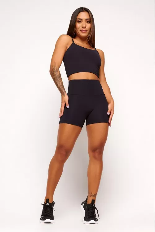 Short Preto sem costura frontal