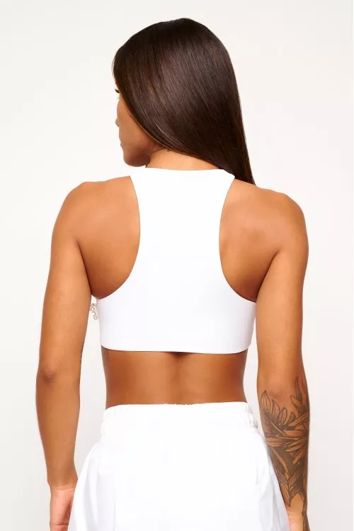 Top Branco Básico gola alta