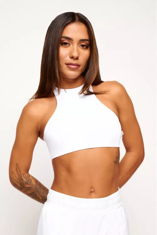 Top Branco Básico gola alta