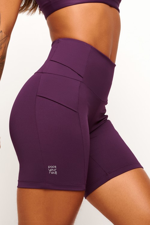 Bermuda Tech-Run Uva com bolso Pace your Race