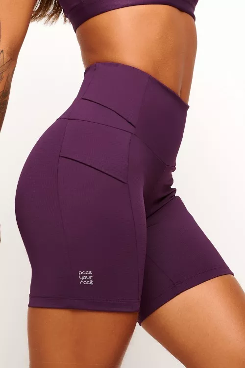 Bermuda Tech-Run Uva com bolso Pace your Race