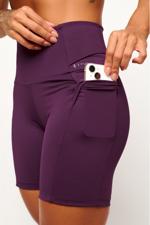Bermuda Tech-Run Uva com bolso Pace your Race