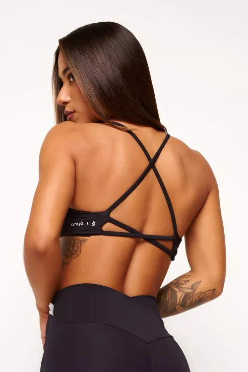 Top Preto Básico Cruzado