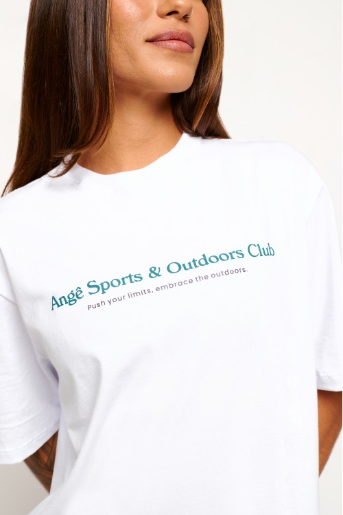 Blusa Branca de Algodão Sports and Outdoors Club
