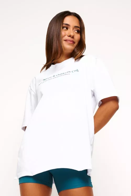 Blusa Branca de Algodão Sports and Outdoors Club