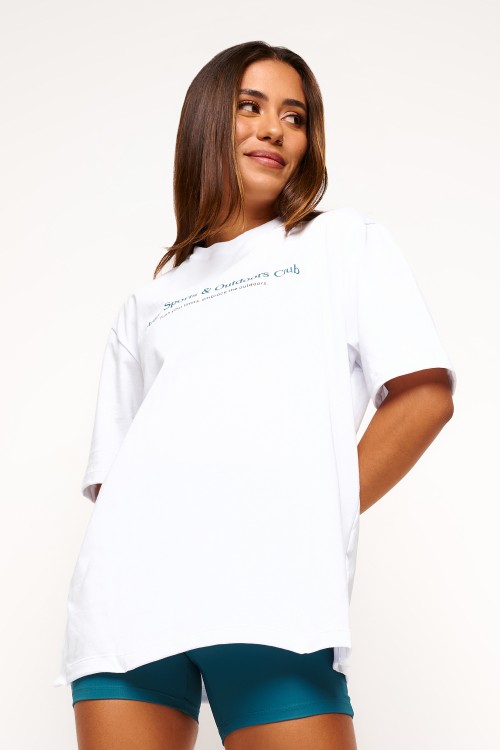 Blusa Branca de Algodão Sports and Outdoors Club