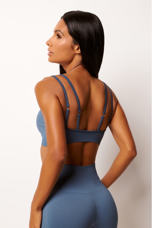 Top Seamless Azul Denim Ultra Fit