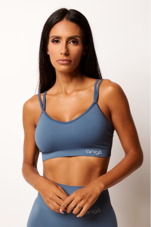 Top Seamless Azul Denim Ultra Fit
