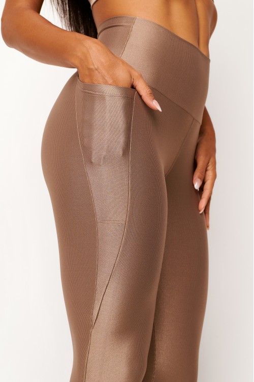 Calça Legging Castanho com bolso Essence