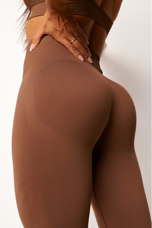 Calça Legging Seamless Marrom Body Boost