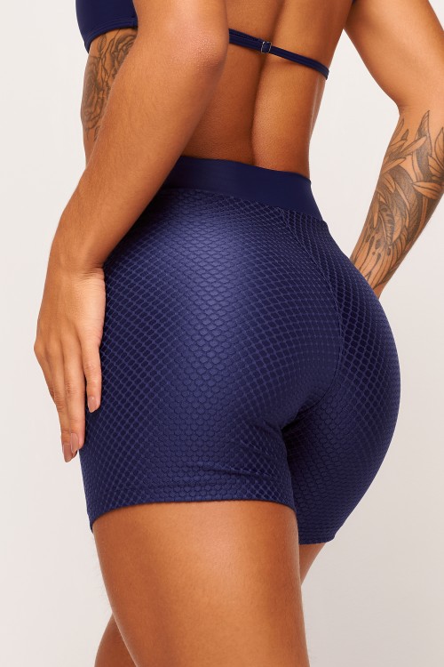 Short Marinho com textura Dedication
