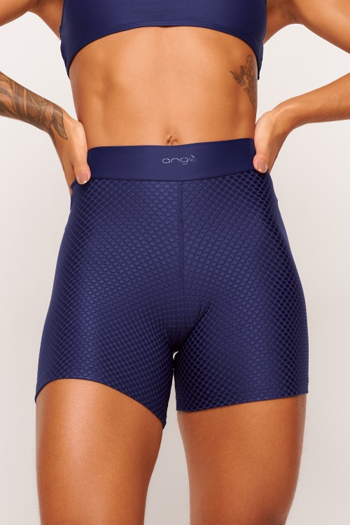 Short Marinho com textura Dedication
