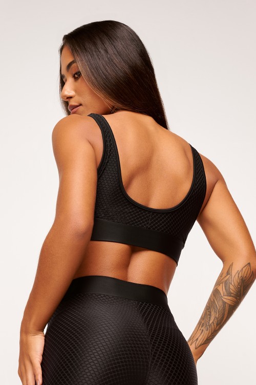 Top Preto com textura Dedication