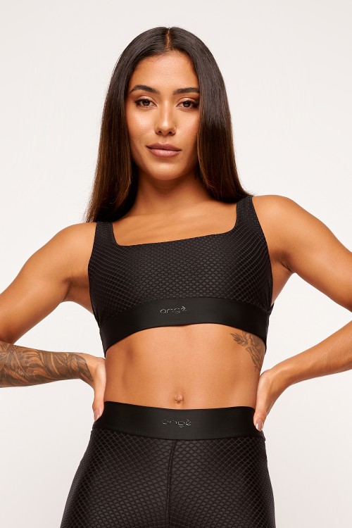 Top Preto com textura Dedication