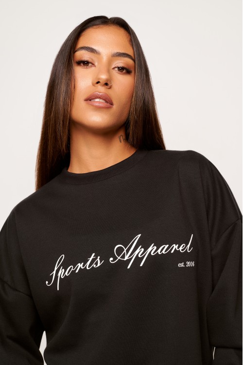 Casaco de Moletom Preto Sports Apparel