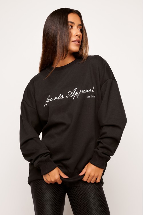 Casaco de Moletom Preto Sports Apparel