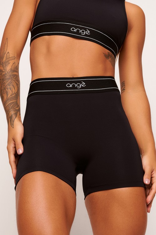 Short Preto Flowing