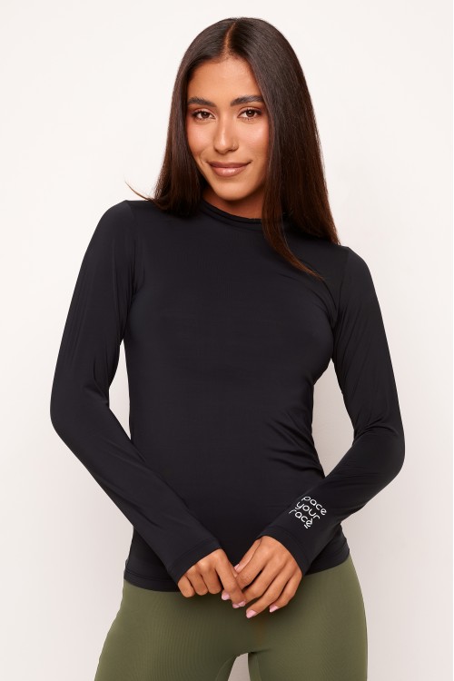 Blusa Manga Longa Preta Runner