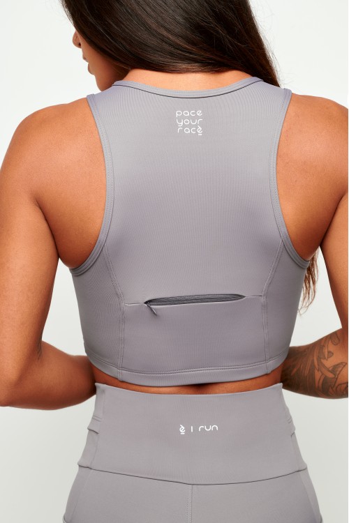 Top com bolso Cinza Pace