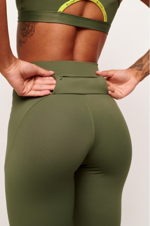 Calça Legging com bolso Verde Militar Tempo