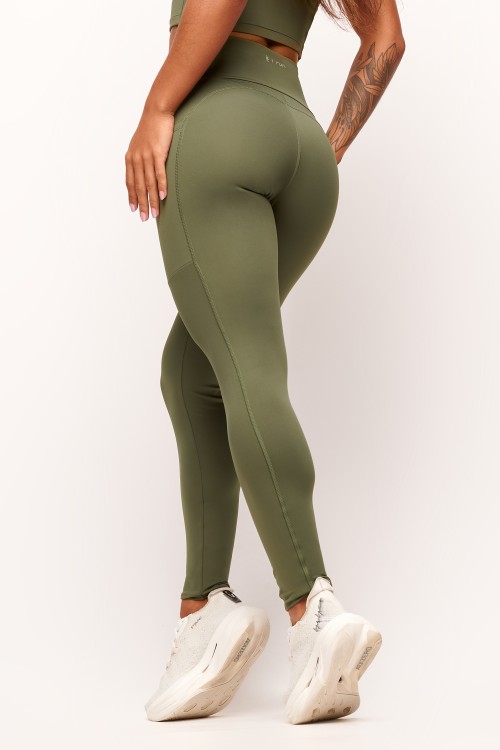 Calça Legging com bolso Verde Militar Draft