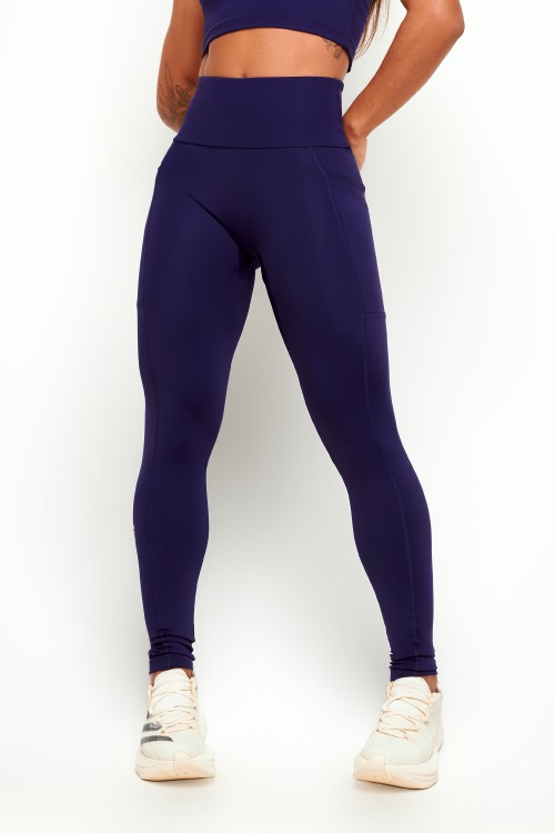 Calça legging com bolso azul marinho draft