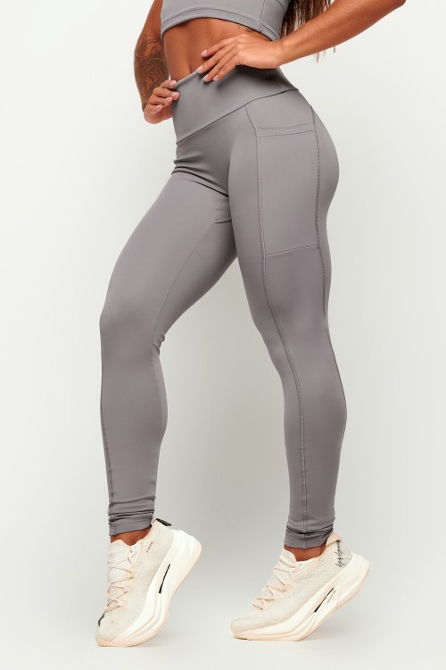 Calça Legging com bolso Cinza Draft