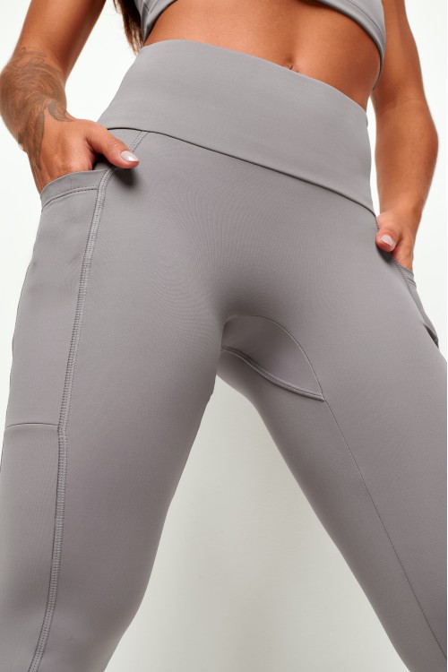 Calça Legging com bolso Cinza Draft