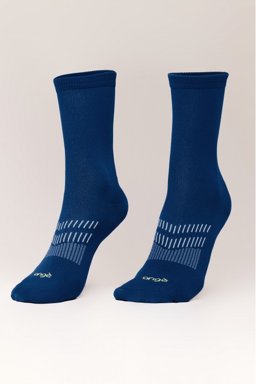 Meia Esportiva Cano Alto Azul Pace Your Race