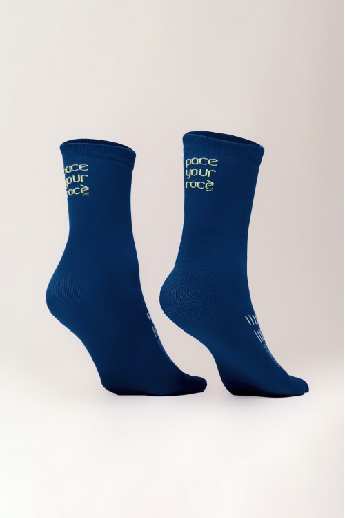 Meia Esportiva Cano Alto Azul Pace Your Race