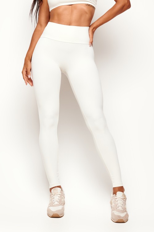 Calça Legging Cream sem costura frontal