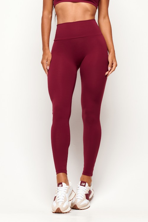 Calça Legging Merlot sem costura frontal