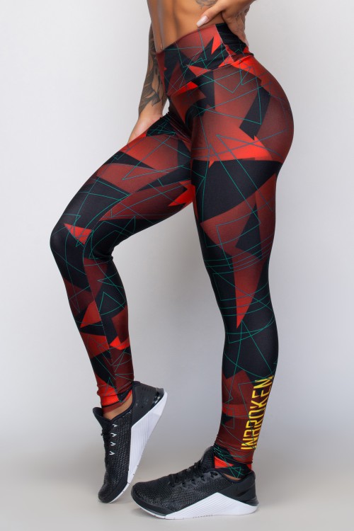 Calça Legging Feminina com Estampa Sublimada Red