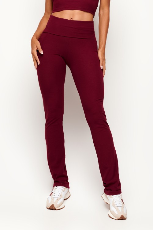 Calça merlot canelada jetset