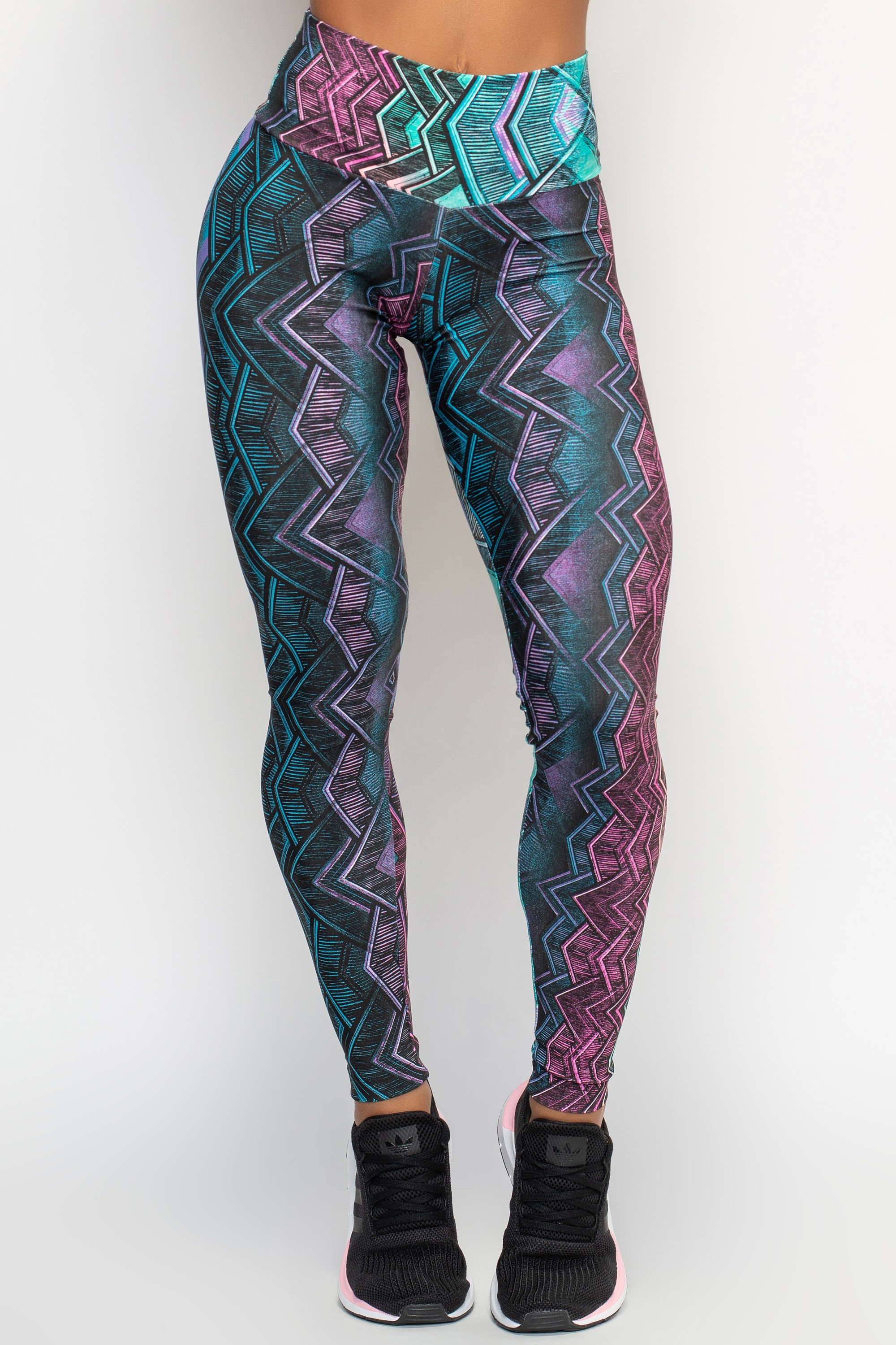 calça de malha feminina estampada