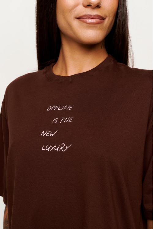 Blusa Oversized Truffle de Algodão Offline