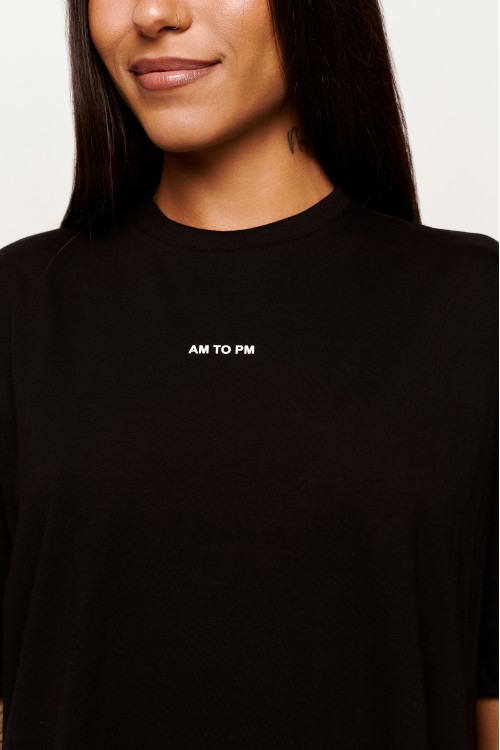 Blusa Oversized Preta de Algodão AM to PM