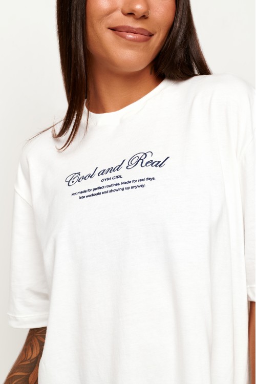 Blusa Oversized Cream de Algodão Cool and Real