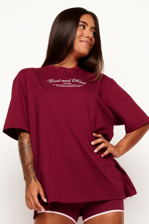 Blusa Oversized Merlot de Algodão Cool and Real