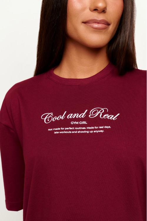Blusa Oversized Merlot de Algodão Cool and Real