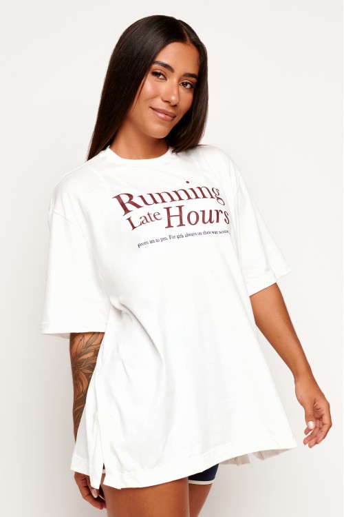 Blusa Oversized Cream de Algodão Running Late