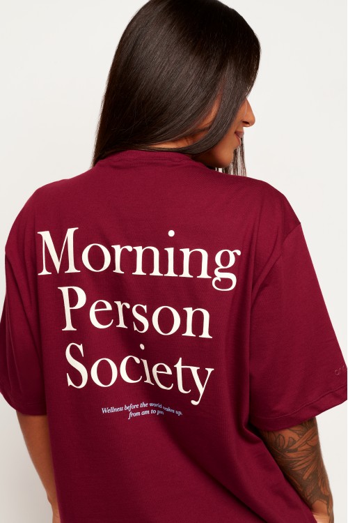 Blusa Oversized Merlot de Algodão Morning Person