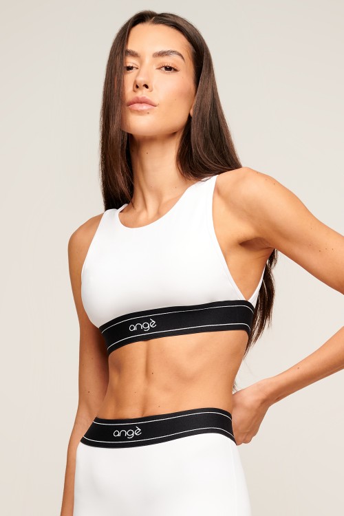Conjunto top + short branco flowing