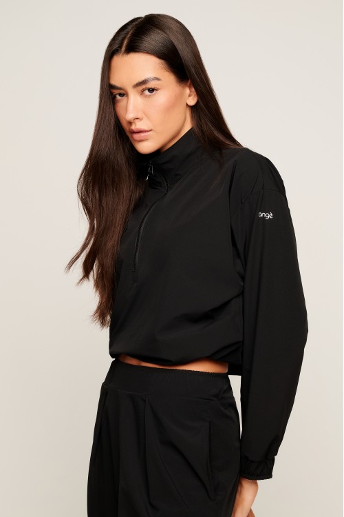 Jaqueta preta athleisure