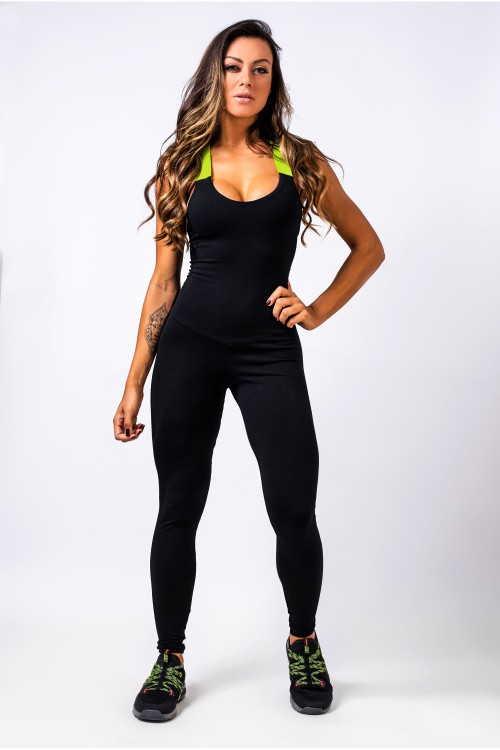 Macacão Fitness Feminino Preto Savage