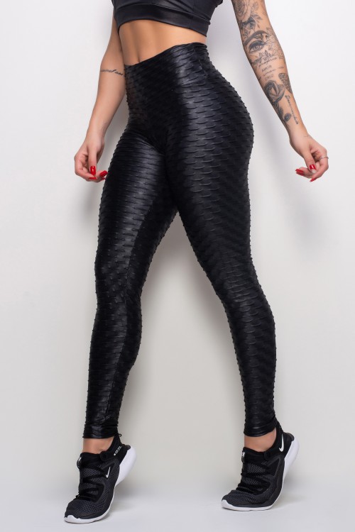 Calça Legging Feminina Preta com Brilho Winner
