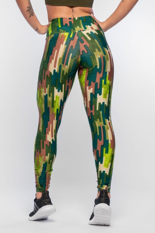 Calça Legging Feminina Estampada com Bolso Army