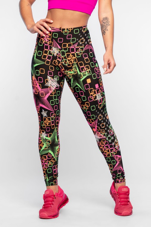 Calça Legging Feminina Estampada Pop Star