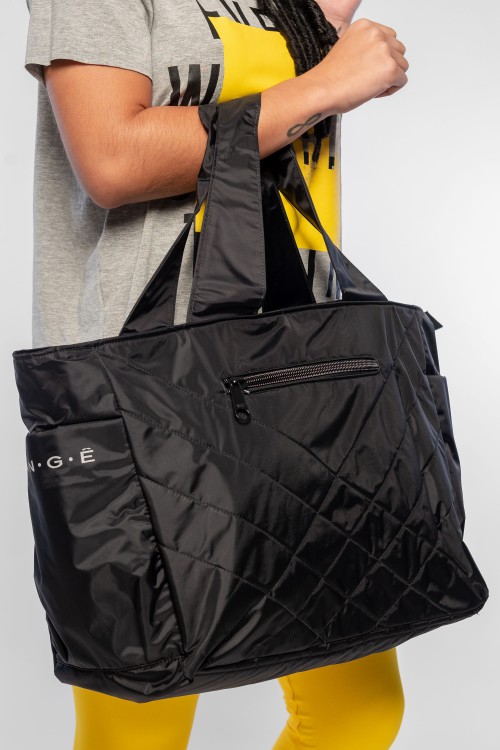 Bolsa Fitness Feminina Preta Matelassê