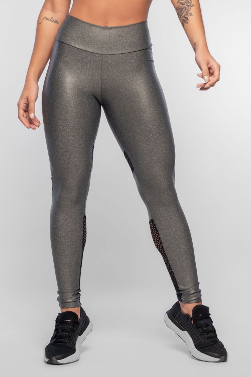 Calça Legging Feminina Mescla com brilho Fit Screen